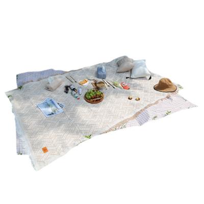 China PVC+Cotton Blanket Custom Strap Logo Print Outdoor Rug Leather Waterproof Game Picnic Blanket for sale