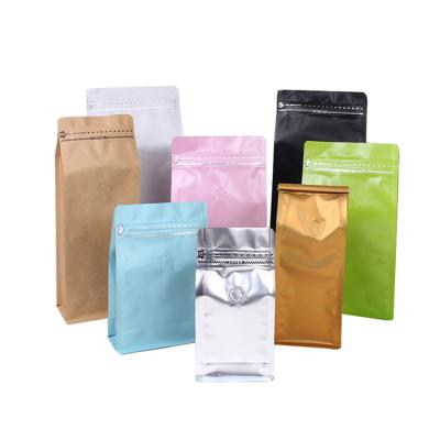 China Barrier Factory Price Coffee Bags Pouch Flat Bottom Plastic Zipper Bags With Valve for sale