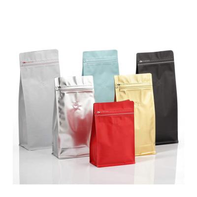 China Professional Customized Barrier Coffee Bags Pouch Flat Bottom Plastic Bags With Valve And Zipper for sale