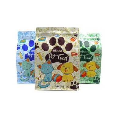 China Heat Seal Aluminum Foil Packaging Bag Zip Lock Moisture Proof Pet Food Dog Treat Flat Bottom Pouch for sale