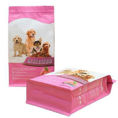 China Aluminum Foil Zip Lock Pet Food Packaging Bag Flat Bottom Pouch Moisture Proof Custom Package With Zipper And Logo for sale