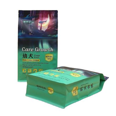 China Custom Printed Heat Seal Package Aluminum Foil Square Dog Pet Food Packaging Moisture Proof Bottom Bags for sale