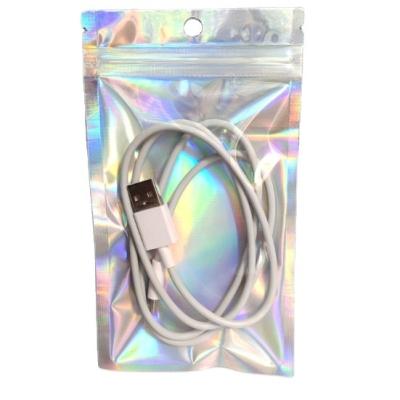 China Shock Resistance Stored Holographic Aluminum Foil Mylar Rainbow Laser Ziplock Bag for sale