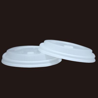 China Wholesale Biodegradable Compostable Lid Starch Coffee Cup Lid En13432 Pilfer Proof Corn Soup Lid 100 CPLA/PLA for sale