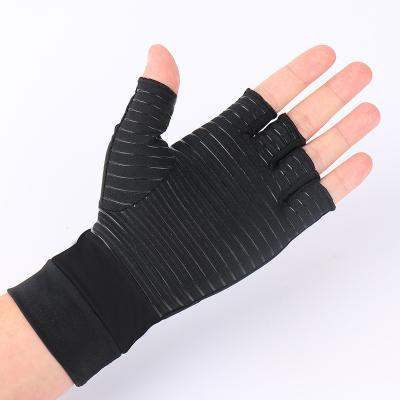 China Arthritis Plant Copper Infused Fingerless Copper Compression Gloves Arthritis Gloves For Joint Pain Relief for sale