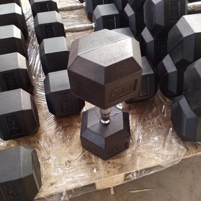 China Commercial Wholesale Gym Fitness Use Hex Solid Rubber Coated Dumbbell for sale