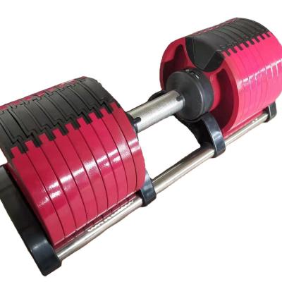 China Comfortable and non-slip adjustable handle dumbbell and barbell set, adjustable exercising dumbbell, shangdong adjustable dumbbells for sale