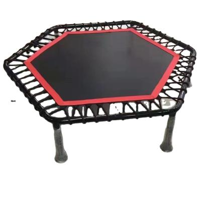 China 2022 Hotel High Quality Round And Hexagon Durable Black Bungee Trampoline Fitness Exercise Kids Jumping Bed Mini Trampolines For Sale for sale