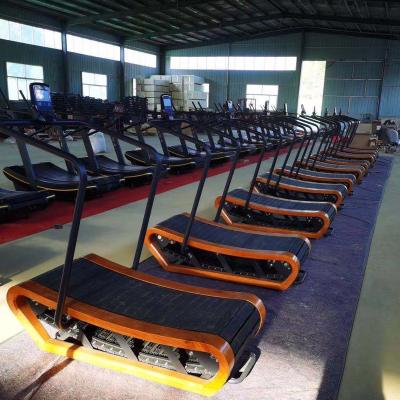 China Commercial Gym Equipment Cheap Price Non Motorized Running Treadmill Wood for sale