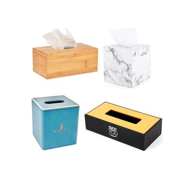 China Beige marble wood facial cyclindric tissue box container color plastic bamboo, napkin holder tissue paper box crates cover for car for sale