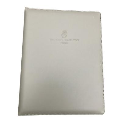 China Handsome office hotel conference logo document presentation document folder PU leather a4 ring binder clothes durable custom binder folder for sale