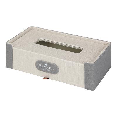 China Free Sample European Modern PU Facial Tissue Box Rectangular Faux Leather Leather Tissue Box Lid Holder For Hotel for sale