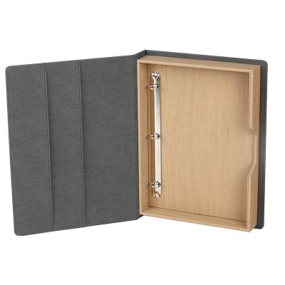 China Free sample modern custom logo gray leather notepad storage box factory in china for sale