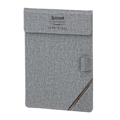 China Dark Gray Leather Accessories A5 A6 A4 Faux Leather Guest Room Hotel Bedside Notepad Holder Factory For Hotel Supplies for sale