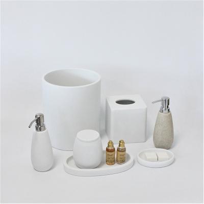 China 2021 Viable Unique Customized White Bedrooom Washroom Bathroom Accessories Sets Decorbath Sets Manufacturer for sale