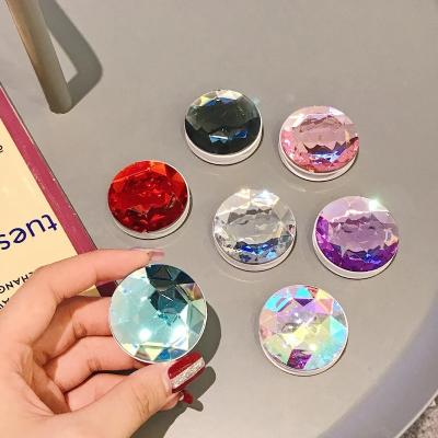 China 3D Colorful Waterproof Gem Popular Mobile Phone Finger Ring Grip Folding Holder Glitter For IPhone XS Samsung Plastic Stretch Bracket for sale