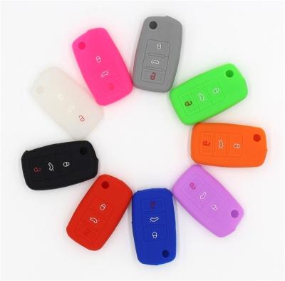 China Silica Gel Silicone Car Key Cover Case For Volkswagen VW Golf Bora Jetta Polo Passat Skoda Superb Octavia Fabia SEAT Ibiza Leon Shell for sale