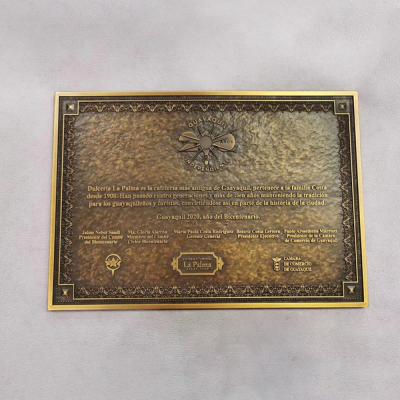 China CLASSIC CLASSIC Copper Address Plaque Custom Outdoor Museum Bronze 3d Display Engraved Copper Address Plaque Commemorative Wall Plaque for sale