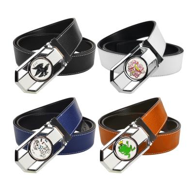 China High Quality Custom Made Leather Ball Marker Magnet Buckle Golf Belt for sale