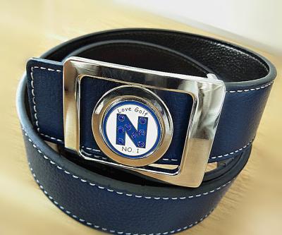 China New Style Logo CowHide Golf Leather Belts Cowhide Cowhide Custom Made With Marker for sale