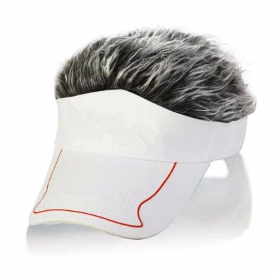 China Custom JOINT JOINT Logo Fake Hair Sun Visor Hat With Embroidery Golf Hats for sale