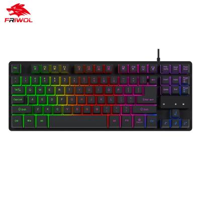 China Gaming Keyboard/Game Keyboards/Cheap USB Keys 87 Gamer Mini Wired RGB Desktop PC Computer Gaming Keypad Price Keyboard Game for sale