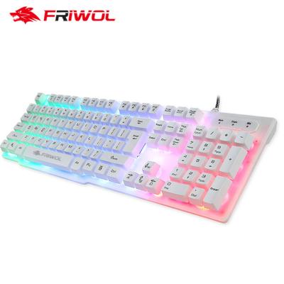 China Hot Selling OEM USB Gaming Keyboard 104 Keys Wired Keyboard White Backlit Gaming Yes for sale