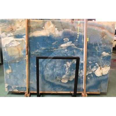 China Modern New Design Luxury Polished Outdoor Natural Blue Marble Backlit Countertops for sale