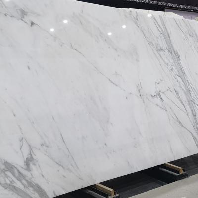 China Modern Italian Marble Company Thin Stone Veneer 1mm Calacatta White Marble Slabs Price for sale