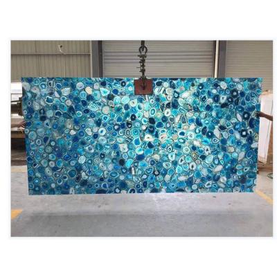 China 2021 modern beautiful natural blue marble onyx marble dining table stone decoration marble for sale