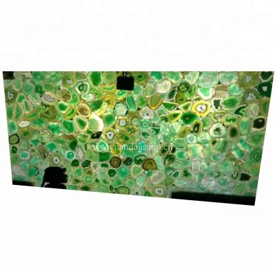 China Interior Wall Application Decor Luxury Marble Green Home Semi Precious Gemstone Agate Stone Slabs for sale