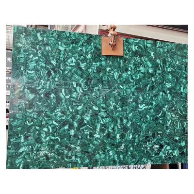 China Luxury Green Onyx Gemstone Decorations Agate Marble Wall Malachite Semi Precious Stone Slab for sale