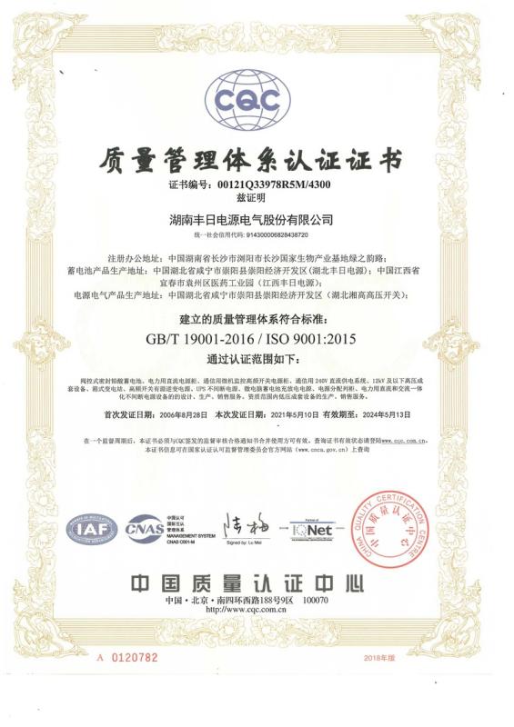 ISO9001 - Guangzhou Jinggai New Energy Co., Ltd.