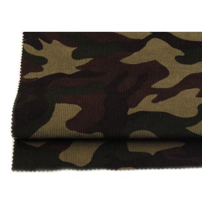 China Camouflage Color Kids Dresses Designs Comfortable 16w Cotton Stretch Abrasion-Resistant Printed Corduroy Fabric for sale