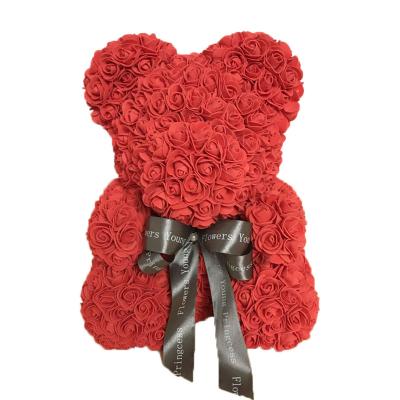 China Wholesale High Quality Valentine's Day Decoration Valentine's Day Foam Teddy Girlfriend Rose Flower Bear Gift For 40 cm tall for sale