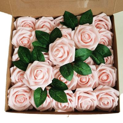 China Natural Touch Floroom 25pcs in Ivory for DIY Wedding Bouquets Centerpieces Arrangements Party Tables Decorations Foam Roses for sale