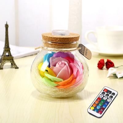 China LED Eternal Flowers Yiwu Wholesale Preserved Ecuador Roses Bi Color LED Eternal Flowers For Acrylic Christmas Box Layout for sale