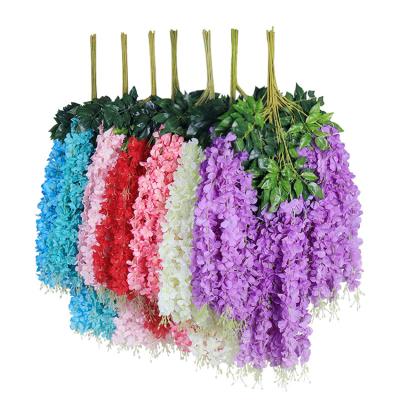 China Wholesale Colorful Silk Wedding Stage Wisteria Silk Artificial Flower For Party Garden Decoration for sale