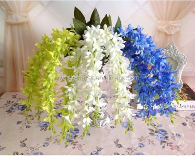 China Factory Wedding Decoration 5 Branches Artificial Silk Wisteria Silk Flower for sale