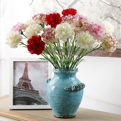 China Silk Gift Mother's Day Artificial Flowers Carnation Silk Flowers For Home Decoration for sale