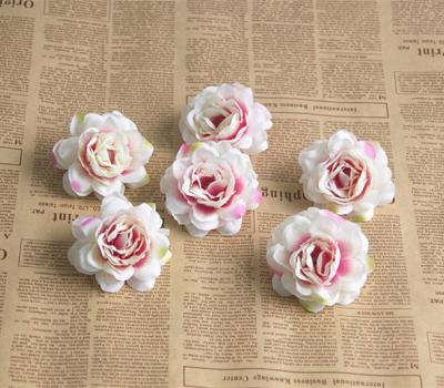 China Natural DIY Touch Headwear Slippers Corsage With Artificial Camellia Flower Silk Flower Head for sale