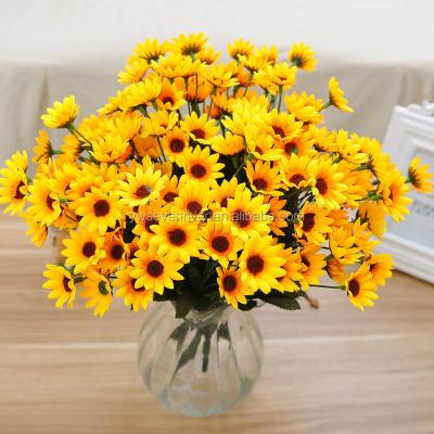 China Mini artificial silk floss sunflowers for sale