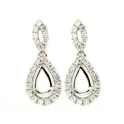 China Hot Selling Shiny 18K White Gold CLASSIC Diamond Wedding Chandelier Earring Mount for Lady for sale