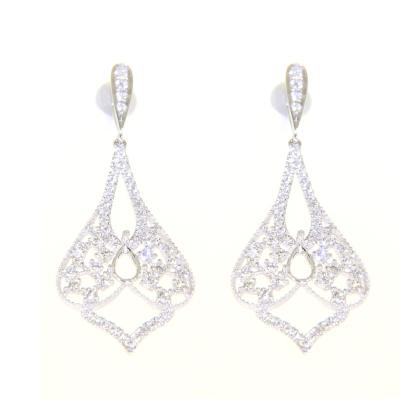 China Romantic Newcomer Delicate White 18K Gold Diamond Party Drop Earring Mount For Wife for sale