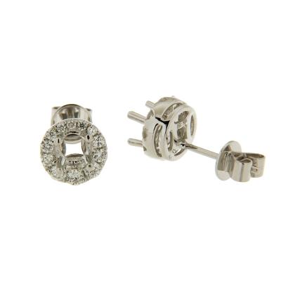 China CLASSIC One Of A Kind Elegant Girl Birthday 18K White Gold Diamond Stud Earring Mount for sale