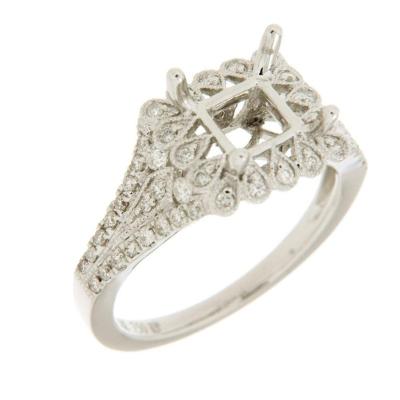 China Modern Luxury White Diamond Semi Ring 18K Gold CLASSIC Fine Jewelry for sale