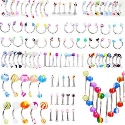 China Nose Piercing Ring Plug punk body and tunnel jewelry body piercing stainless steel mixed nose ring for sale