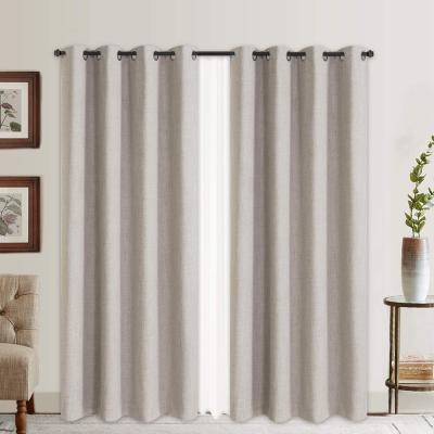 China 100% Textured Blackout Blackout Linen Look Drapes Curtains For Living Room Bedroom for sale