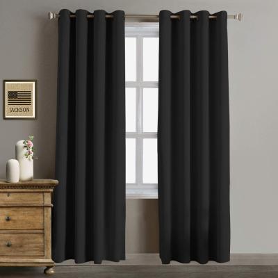 China Wholesale Black Blackout Blackout Windows Thermal Insulated Curtain For Bedroom for sale