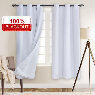 China Decoration + Light Double Shading Full Plug & Play Pattern For Living Room Bedroom Kitchen Curtains With Ring for sale